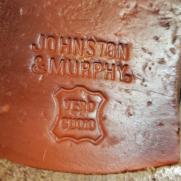 Johnston & Murphy Blue and Tan Oxfords with Red Laces - Picture 10 of 13